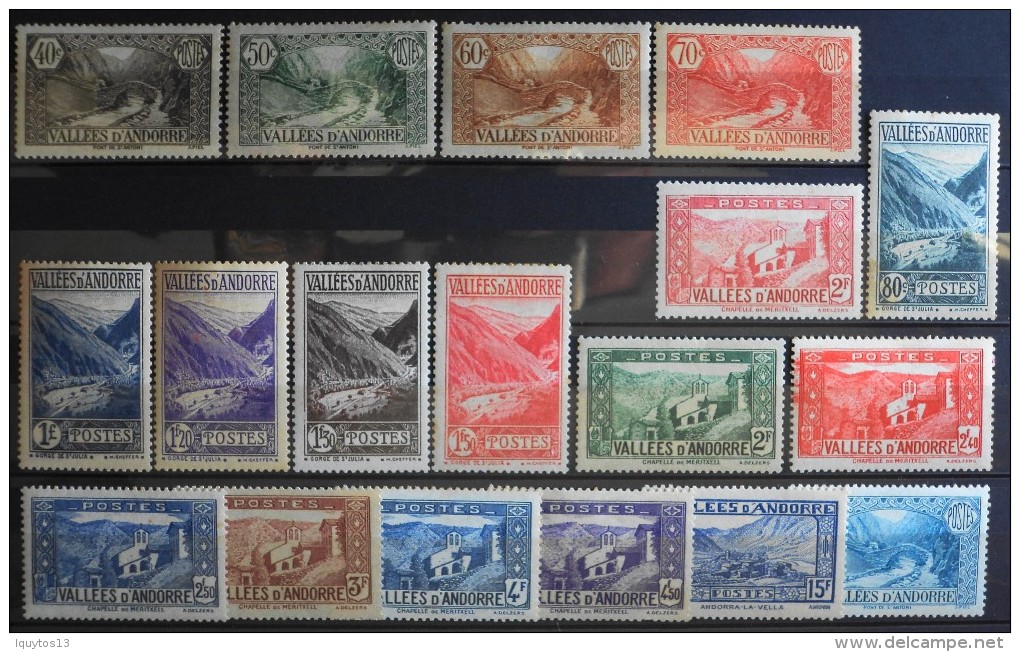 ANDORRE 1937-43 - PAYSAGES De La PRINCIPAUTE - 18 TIMBRES NEUFS* Y&T 20,20€ - Nuevos