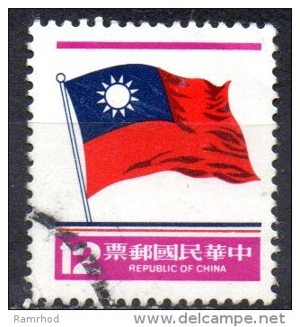 TAIWAN 1978 National Flag  -$12 - Red, Blue And Mauve  FU - Usados