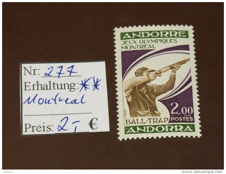 Andorra   Olympia   277    ** Postfrisch MNH  #3756 - Estate 1976: Montreal