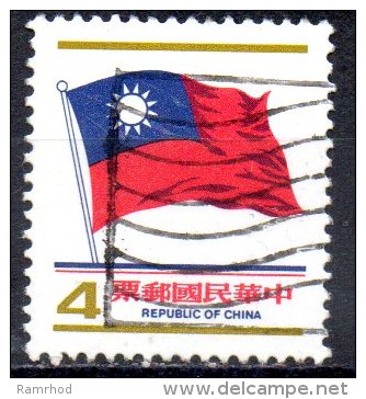 TAIWAN 1978 National Flag  -$4 - Red, Blue And Brown   FU - Oblitérés