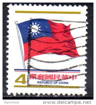 TAIWAN 1978 National Flag  -$4 - Red, Blue And Brown   FU - Used Stamps