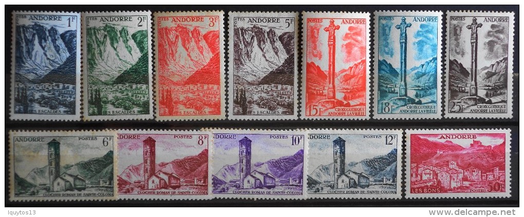 ANDORRE 1955-58  - PAYSAGES De La PRINCIPAUTE - 12 TIMBRES NEUFS* Y&T 7,90€ - Neufs