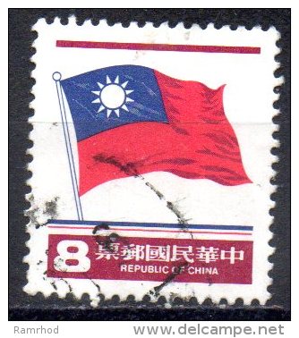 TAIWAN 1978 National Flag  $8 - Red, Blue & Deep Red  FU - Gebruikt