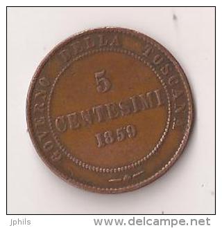 TOSCANE 5 CENTESIMI 1859 - Toscane