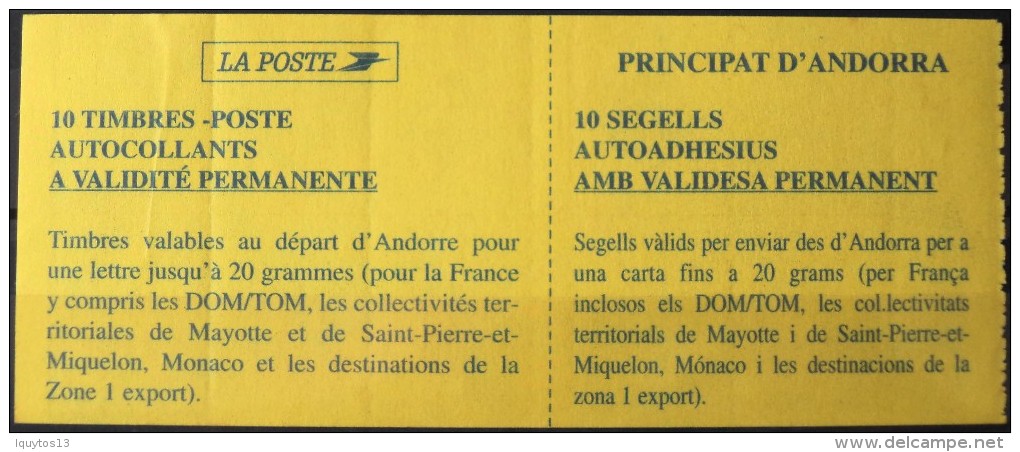 ANDORRE 1997 - CARNET De 10 Timbres Neufs** N° 485 Y&T 21,00€ - Carnets