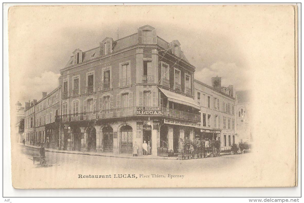 CA@ RARE CARTE PUBLICITAIRE PRECURSEUR CAFE RESTAURANT LUCAS EPERNAY 51 MARNE - Restaurantes