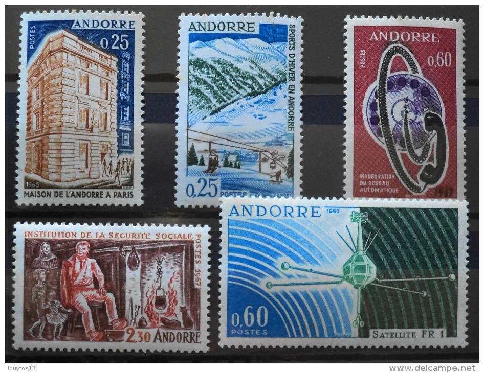 ANDORRE 1965-67 - Du N° 174 Au 177 Et Le 183 - 5 TIMBRES NEUFS** Y&T 19,50€ - Unused Stamps
