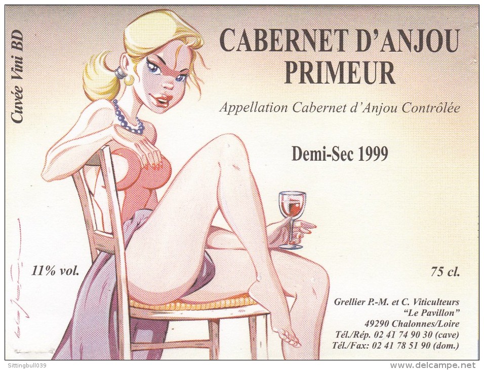 MINIAC. Cabernet D'Anjou Primeur, étiquette De Vin Cuvée Vini BD. Festival ANGERS 1999 Dans Le 49. épuisée ! - Objets Publicitaires