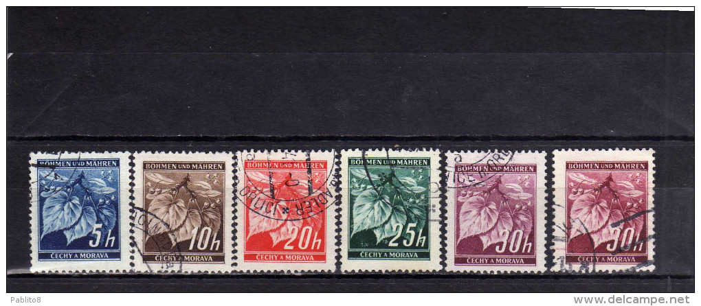 GERMANY GERMAN OCCUPATION OCCUPAZIONE TEDESCA BOHEMIA AND MORAVIA 1939 LINDEN LEAVES CLOSED BUDS USED - Used Stamps