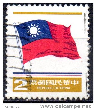 TAIWAN 1978 National Flag  -$2 - Red, Blue And Yellow  FU - Usados
