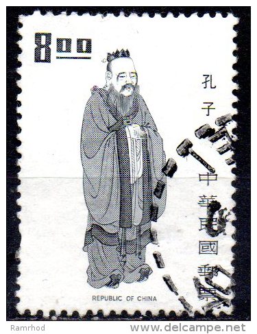 TAIWAN 1972 Chinese Cultural Heroes - $8 Confuscious  FU - Oblitérés