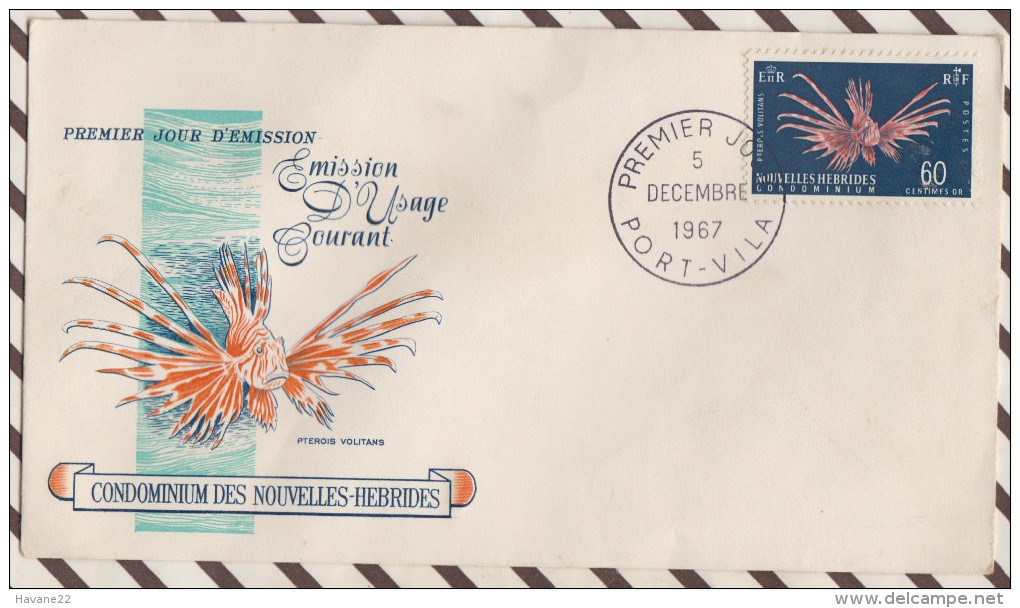 FDC 704  ENVELOPPE 1ER JOUR 1967 NOUVELLES HEBRIDES - FDC