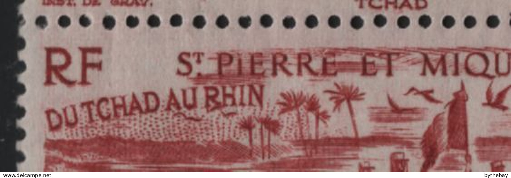 St Pierre Et Miquelon 1946 MH Sc C9 Block Of 10 5fr Chad To Rhine Issue Varieties - Blocs-feuillets