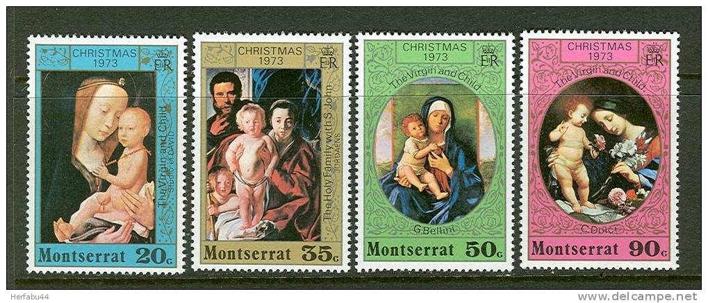 Montserrat   Christmas 1973 Paintings   Set  SC# 296-99 MNH** - Montserrat