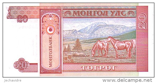 MONGOLIE   20 Tugrik    Non Daté (1993)    Pick 55     ***** BILLET  NEUF ***** - Mongolia