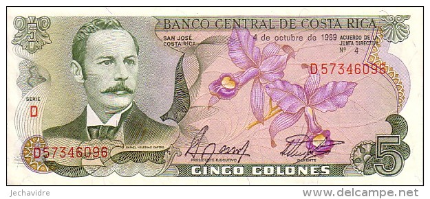 COSTA RICA   5 Colones  Daté Du 4 Octobre 1989   Pick 236 D        ***** BILLET  NEUF ***** - Costa Rica