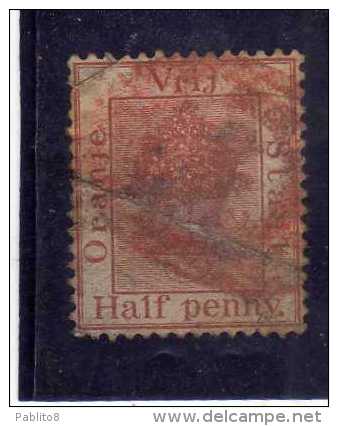 ORANGE FREE STATE STATO LIBERO 1868 1900 TREE ALBERO HALF 1/2 PENNY BROWN 1883 USED USATO - Orange Free State (1868-1909)