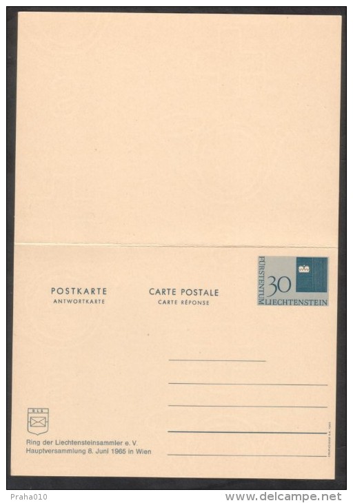 C01726 -  Liechtenstein / Postal Stationery (1965) Vaduz (postmark: First Day) - Stamped Stationery