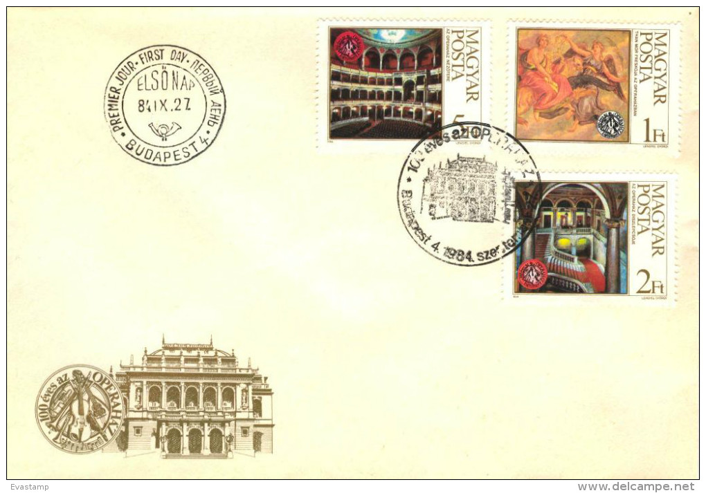 HUNGARY - 1984.FDC Cpl.Set - Budapest Opera House,Centenary(Building) Mi:3697-3699. - FDC