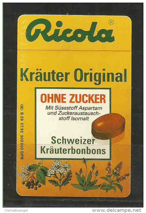 TOP!! DEUTSCHLAND * S 59 * 07/92 * RICOLA * 300 000 * USED/GEBRAUCHT **!! - S-Series: Schalterserie Mit Fremdfirmenreklame