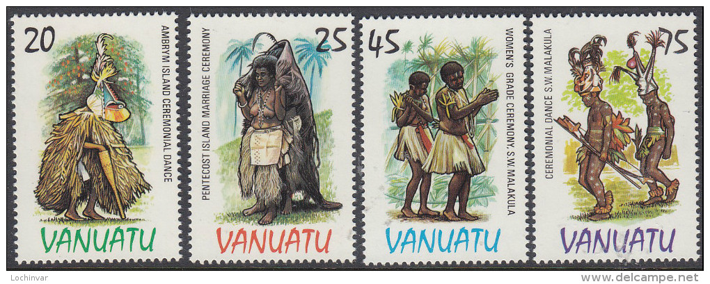 VANUATU, 1985 COSTUMES 4 MNH - Vanuatu (1980-...)