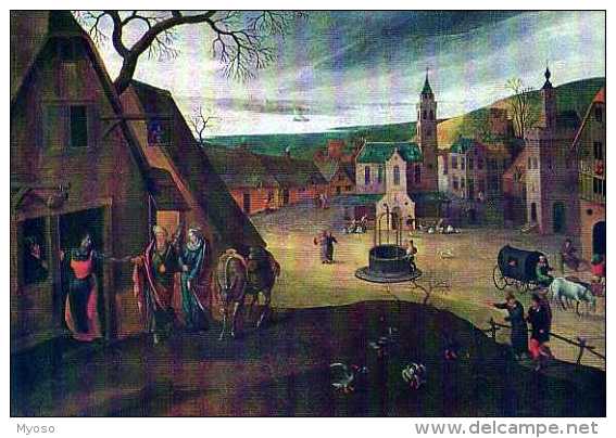 43 Chapelle N.D De MONTFAUCON Collection De 12 Tableaux D´Abel Grimer  Decembre La Place Du Village - Montfaucon En Velay