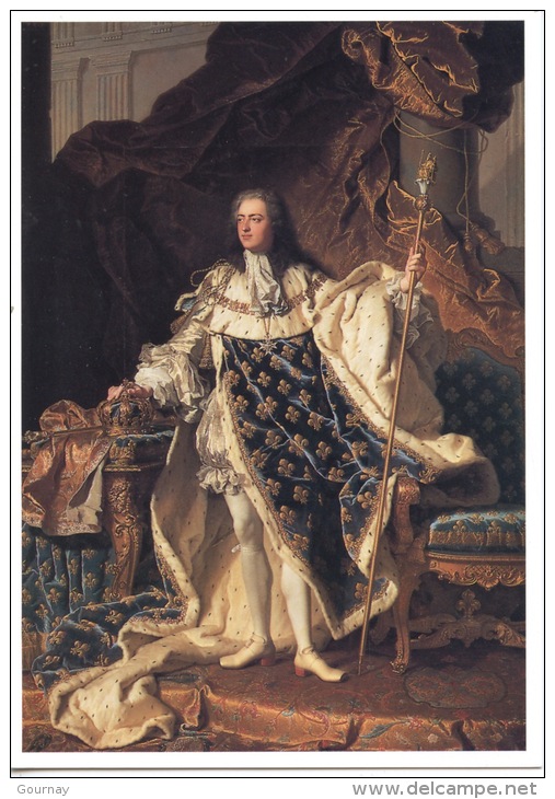 Louis XV (à 20 Ans) Roi De France Huile Sur Toile De Hyacinthe Rigaud (arts) Château De Versailles (cp Vierge) - Familles Royales