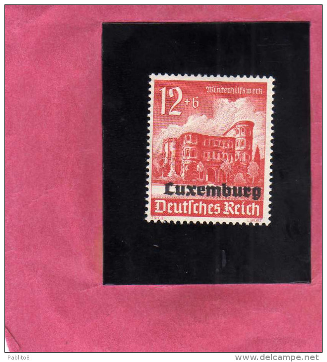 LUXEMBOURG LUSSEMBURGO LUXEMBURG 1941 GERMAN OCCUPATION SEMI POSTAL STAMPS BUILDING 12 PF + 6 MNH - 1940-1944 Occupazione Tedesca