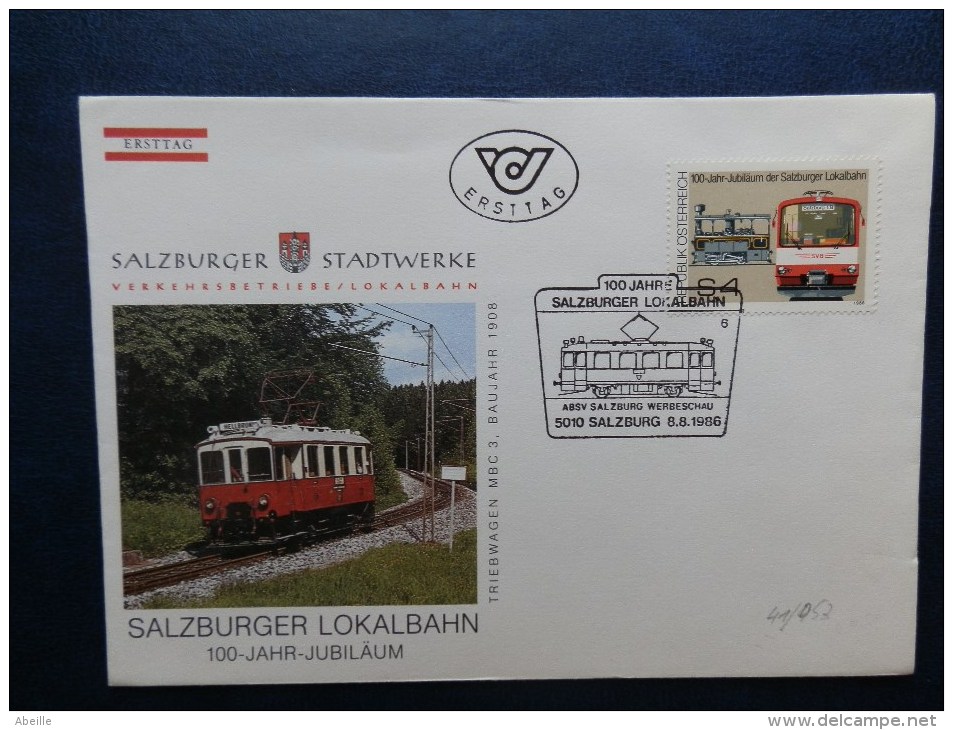 41/053  FDC   OBL.  AUTRICHE - Trains