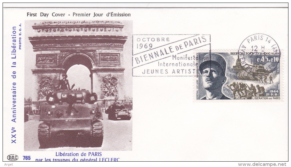 FDC FRANCE N°Yvert 1607  (LECLERC) Obl Sp FLAMME Ill 1er Jour  RR - 1960-1969