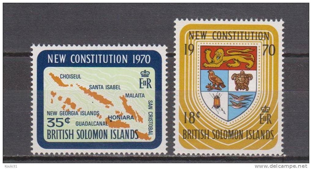 Salomon YT 189/90 ** : Nouvelle Constitution , Armoiries - 1970 - Salomonseilanden (...-1978)