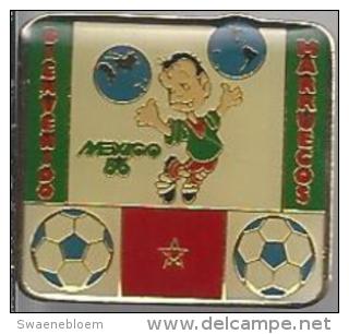 STK 2125 FMF.85. Pins Bienvenido. Mexico '86. Voetbal. Marruecos. Marokko. Voetbal. Pin's. Sporting. - Voetbal