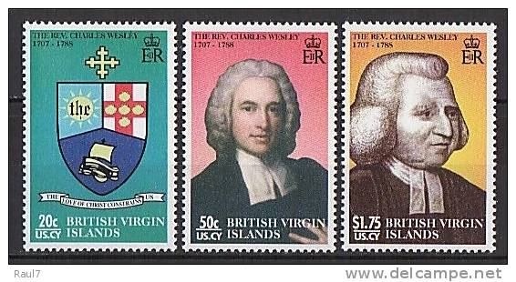 British Virgin Islands 2008 - Rev. Charles Wesley, Compositeur De L'hymne Nat. - 3v Neufs // Mnh - Iles Vièrges Britanniques