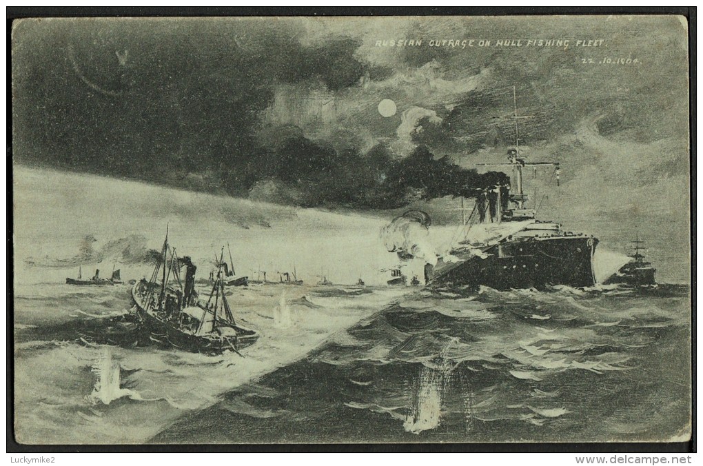 "The Russian Outrage On Hull Fishing Fleet",  Posted 1904 (part "SOMERSHAM" Thimble &amp; "ST-IVES/HUNTS" Cds). - Fischerei