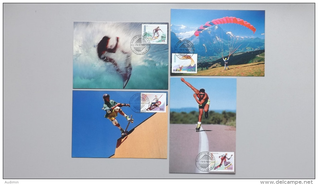 Portugal 2184/7 Yt 2162/5 Maximumkarte MK/MC, ESST, Fun-Sport - Maximum Cards & Covers