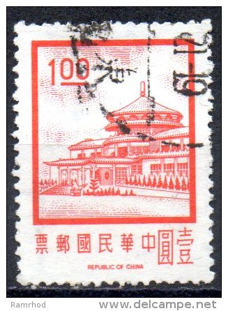 TAIWAN 1971 Chungshan Building, Yangmingshan  - $1 - Red   FU - Oblitérés