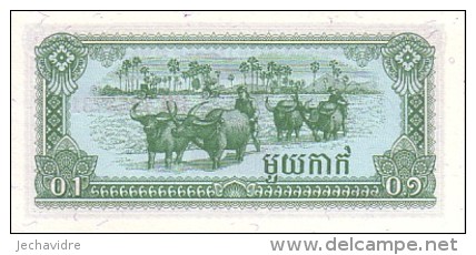 CAMBODGE   0,1  Riel   Daté De 1979   Pick 25     ***** BILLET  NEUF ***** - Cambodia