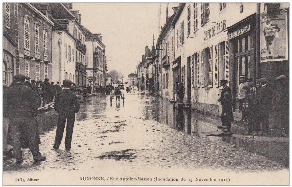 AUXONNE  RUE ANTOINE MASSON  Inondation Du 15 Novembre 1913 Café De Paris - Auxonne