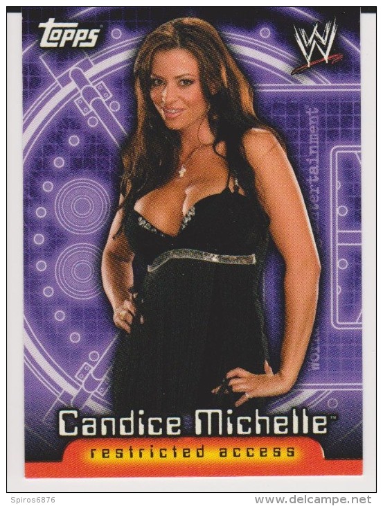 WWE Wrestling DIVAS 2006 Topps Card CANDICE MICHELLE Restricted Access - Trading Cards