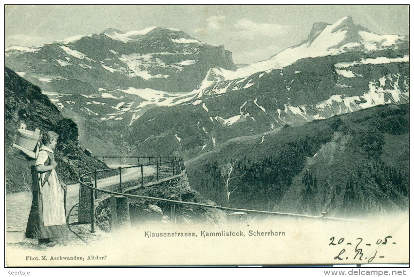 Zwitserland - Switerland - Suisse - Erstfeld - Scherrhorn - Kammlistrock - Klausenstrasse - 1900 - Horn