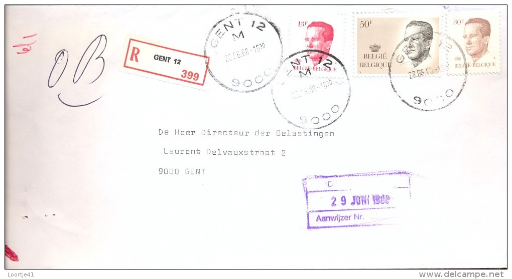 Omslag Enveloppe Aangetekend  Gent 12 - 399 - Briefe