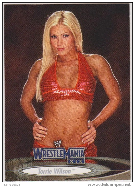 WWE 2003 Fleer Card TORRIE WILSON Wrestling Divas Wrestlemania XIX - Trading Cards