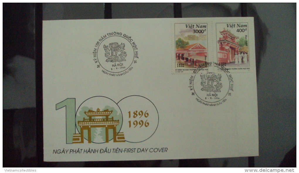 FDC Vietnam Viet Nam 1996 : Centenary Of The Hue National School (Ms739) - Vietnam