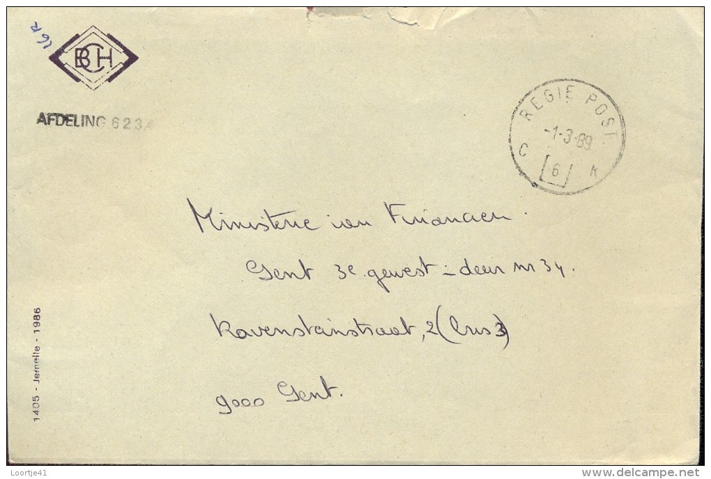 Omslag Enveloppe Stempel Belgie Post 1989 - Briefe