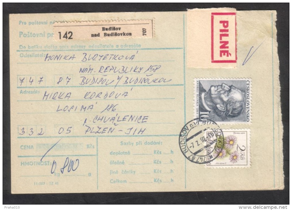 C01779 - Czechoslovakia (1992) 747 87 Budisov Nad Budisovkou / 332 05 Chvalenice (postal Parcel Dispatch Note) - Lettres & Documents