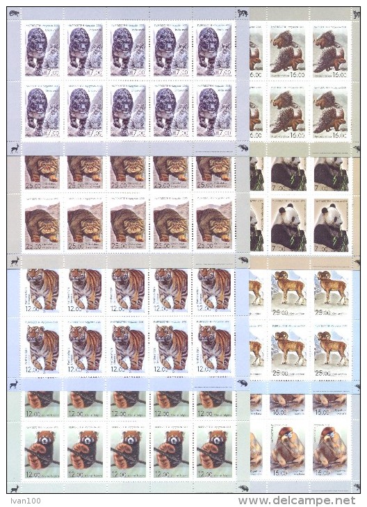 2008. Kyrgyztsan, Animals Of Kyrgyzstan, 8 Sheetlets Perforated, Mint/** - Kirghizistan