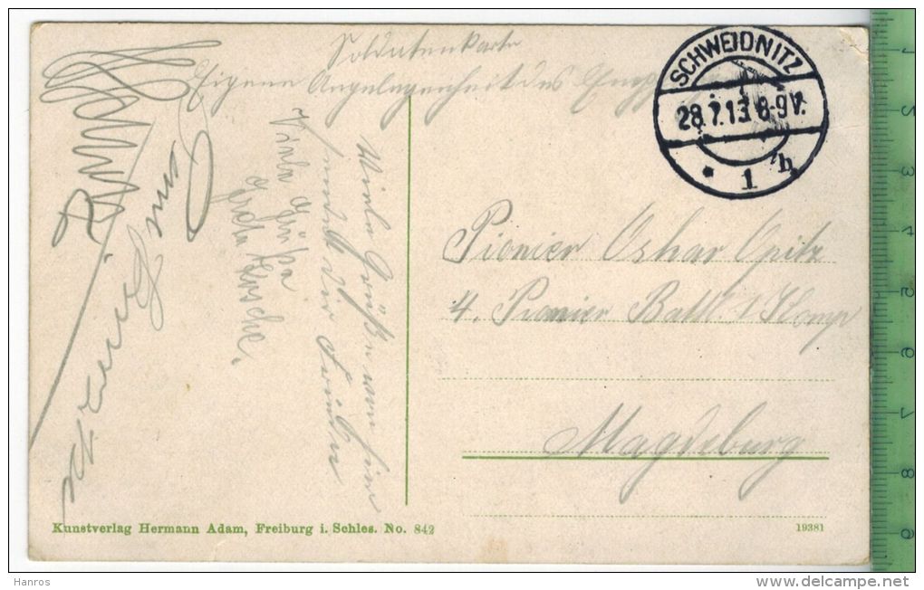 Schlesiertal, Partie Mit Kynsburg 1913 Verlag: Hermann Adam, Freiburg In Schles., FELD- POSTKARTE-ohne Frankatur. Mit St - Schlesien