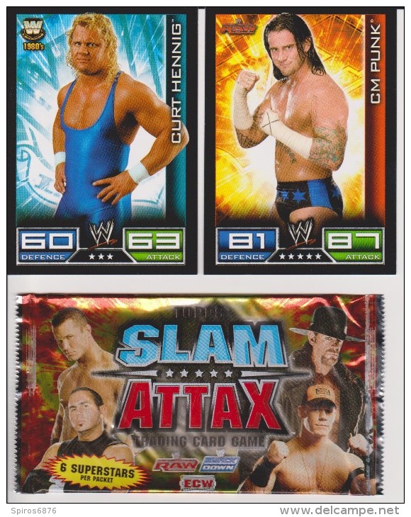 WWE Raw Smackdown ECW Lot Of 11 SLAM ATTAX Wrestling Trading Cards By Topps Europe 2008 - Trading Cards