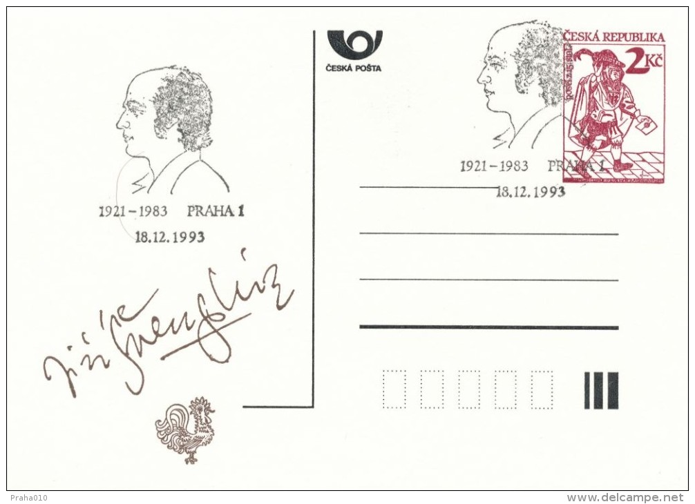 I0708 - Czech Rep. / Postal Stationery (1993) Praha 1: Jiri Svengsbir (1921-1983) Czech Engraver, Illustrator & Graphic - Postcards