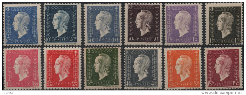 FRANCE Entre 682 Et 699 ** MNH Marianne De Dulac 1945 - 1944-45 Marianne De Dulac